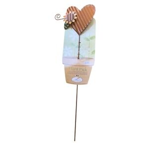 Metal Heart Plant Pick Garden Stake Flower Accent Whimsical Decor‎